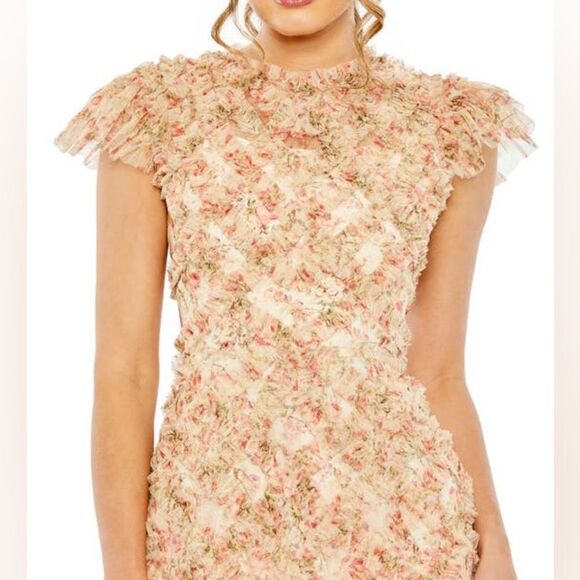 MAC DUGGAL  8060 Ruffle Tiered Short Sleeve A Line Dress - Picture 3 of 14